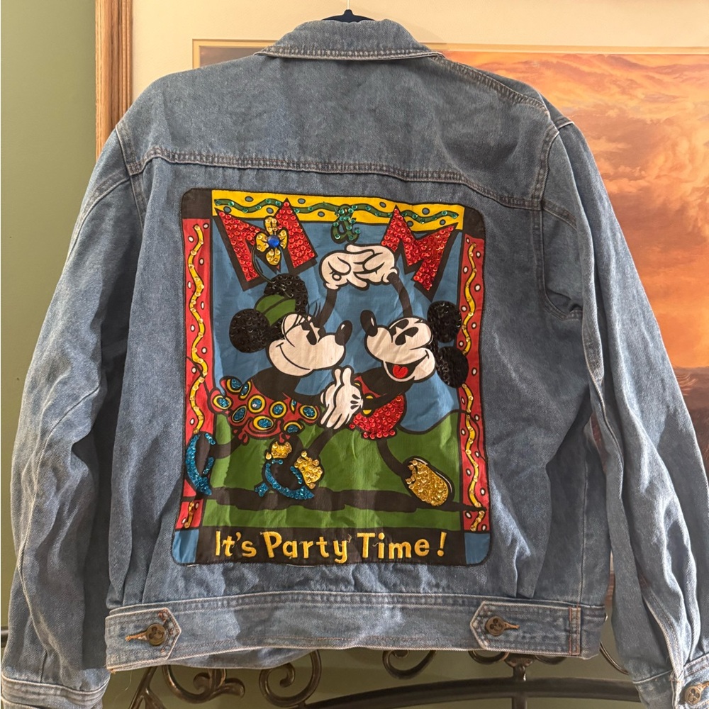 Vintage Mickey Mouse party time denim jacket